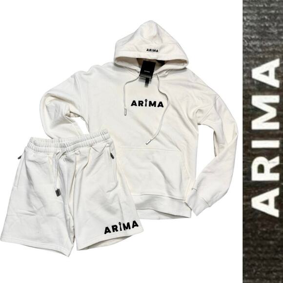 Arima 'A Cruel Angel's Paradise' Hoodie & Shorts Lounge Monochromatic Set Sz: M - Picture 1 of 12